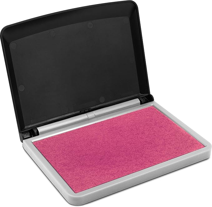 MaxMark Large Pink Stamp Pad - 2-3/4" by 4-1/4" - Premium Quality Felt Pad