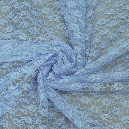 MDS Pack of 15 Wedding 12 x 108 inches Lace Table Runner for Wedding, Decorations for Birthday Parties, Banquets, Graduations, Engagements, and Runners fit Rectangle, Round Table- Baby Blue