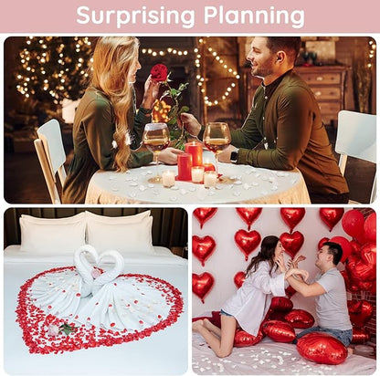SUREAM Flower Petals for Wedding, 300 Pcs Fake Rose Pedals for Wedding Centerpiece Table Decorations, Flower Girl Basket, Romantic Night, Aisle Decorations for Wedding Ceremony(Ivory)
