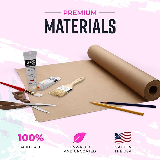 Bryco Goods (Pack of 2) Brown Kraft Packing Paper Rolls - 18" x 100' (1200”) - Moving Supplies, Gift Wrapping, Arts & Crafts, Bulletin Board Paper - Made in The USA
