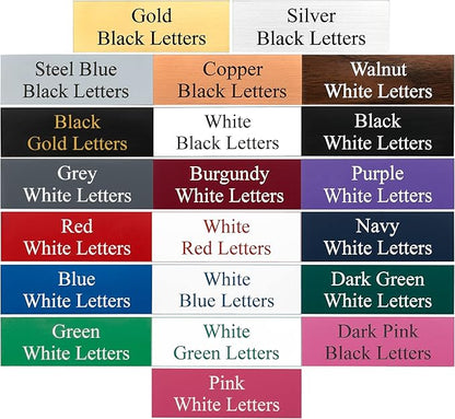 Custom Engraved Name Badges with Pin or Magnet Backing, 1" x 3" - Personalized Acrylic Name Tag with 15 Font Options and 21 Color Options - 4 Tags