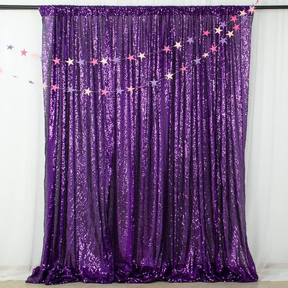 ShinyBeauty Sequin Backdrop Curtain Purple 5FTx10FT Sparkly Wedding Drapes Glitter Curtain for Parties Purple Photography Backdrops Sequin-Backdrop