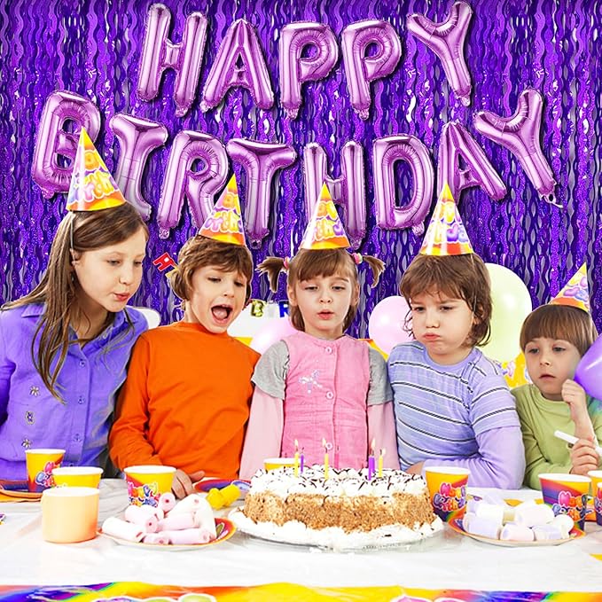 Tinsel Foil Fringe Curtains Wavy Backdrop for Parties Sparkle Metallic Wavy Foil Fringe Backdrop Curtain for Party Decorations Photo Booth Props for Birthday Graduation Wedding