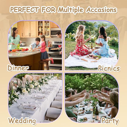 MYSKY HOME Table Cloth 60x84 in Rectangle Table, Cotton Tassel Linen Look Waterproof Tablecloths Farmhouse Tablecloth, Wrinkle Free Table Cover with Black Tassels for Kitchen Dining, Party