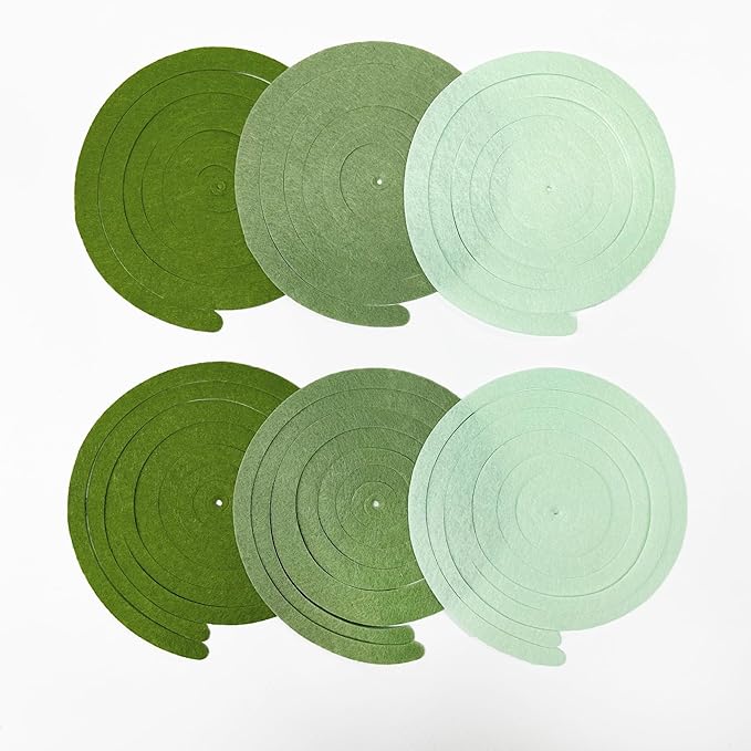 36Pcs Olive Green Hanging Swirl Decorations Ombre Sage Green Felt Swirl Streamer Spiral Ceiling Garland for Neutral Baby Shower Birthday Wedding Engagement Safari Jungle Woodland Party Supplies