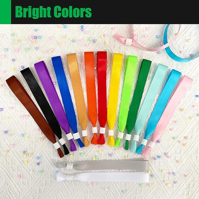 100 Pcs Cloth Event Wristbands, Event Wristbands, Colored Wrist Bands for Events, for Lightweight Concert Wrist Strap for Activities, Party Bracelets for Events ( Color : Multiple colors )