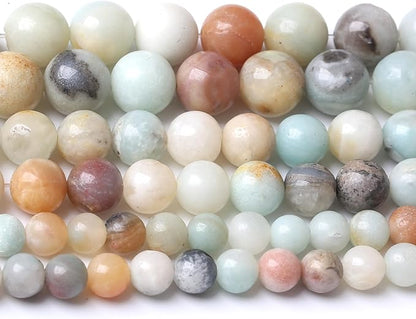 Fancy Stone Beads for Jewelry Making DIY Craft Gemstone Beads Kit (6mm, 60pcs) Smooth Healing Crystal Beads for Bracelets, Necklaces, Home Decor