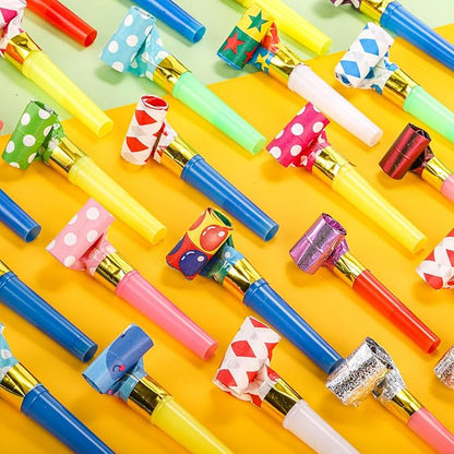 Hedume 200 Pieces Party Blower, Noisemakers Blowouts Whistles, Colorful Birthday Noisemakers, Party Horns Party Whistles New Years Party Noisemakers, Blowouts Noisemakers Funny Party Blowouts Blowers