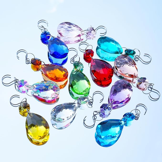 H&D HYALINE & DORA 3Inch Crystal Suncatcher Bauhinia Prisms Pendants 10Pcs Chandelier Crystals Replacement Hanging Sun Catcher Beads for DIY Arts Crafts Decor (Purple)