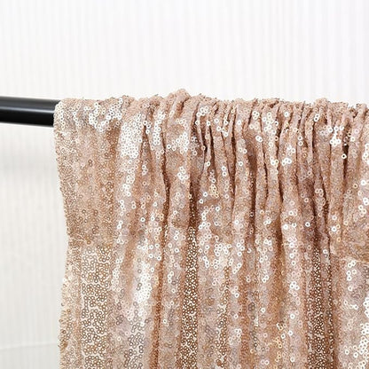 Poise3EHome 6FT x 8FT Sequin Photography Backdrop Curtain for Party Decoration, Champagne