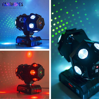 Moving Head DJ Light with Rotating Beam - Stage Light, Sound Activated, DMX512, Perfect for DJ, KTV, Disco, Party, Wedding, Festival