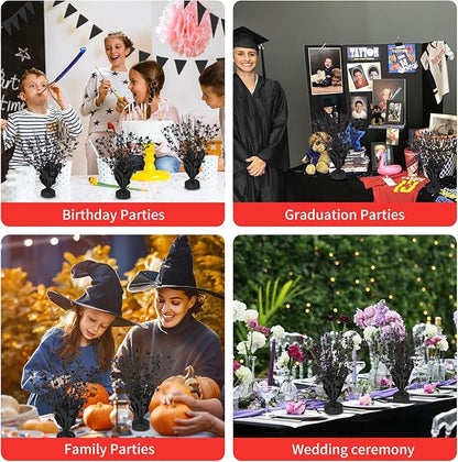 6 Pack Star Table Centerpieces for Party, Birthday Table Decorations for Kids Adults, Party Centerpieces for Tables for Wedding Baby Shower Graduation Holiday Event (Black)