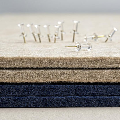 Bulletin Board, 24 x 18 inches Felt Board Decorative Pin Board, Cork Board Alternative for Wall, Foldable Photo Board Self-Adhesive Vision Board Mood Board with 20 Pushpins - Dark Blue