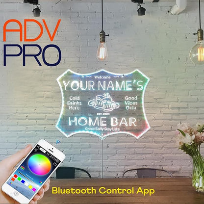 ADVPRO Personalized Your Name Home Bar RGB Dynamic Glam LED Sign - Cut-to-Edge Shape - Smart 3D Decoration - Multicolor Signage st06s64-fnd-p11d-tm-c