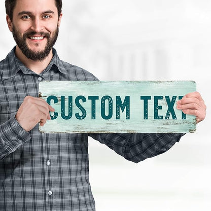 Custom Sign, Custom Street Sign, 11 Font Colors, 13 Font Styles, 4 Hole Options, 22 Sizes, 6x18 Inches, Rust Free DiBound, Fade Resistant, Made in USA by My Sign Center (Shabby Chic)