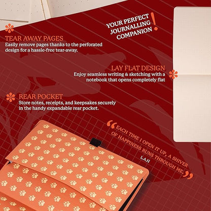 Dingbats A5+ Wildlife Notebook Journal Softcover, Cream 100gsm Ink-Proof Paper, 6 x 8.3 inches, 112 pages (Orange Tiger, Lined Format)