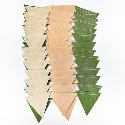 Sage Green Party Decorations Olive Green Tan Brown Cream Felt Hanging Triangle Mini Bunting Pennant Banner Flag for Safari Jungle Birthday Wedding Neutral Baby Shower Party Classroom Nursery Decor