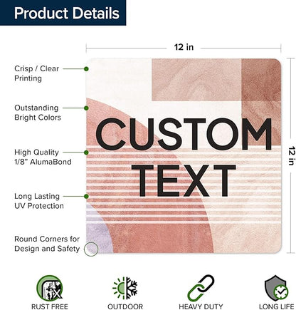 Custom Sign, Custom Street Sign, 11 Font Colors, 13 Font Styles, 4 Hole Options, 22 Sizes, 12x12 Inches, Rust Free DiBound, Fade Resistant, Made in USA by My Sign Center (Mid-Century Modern 1)