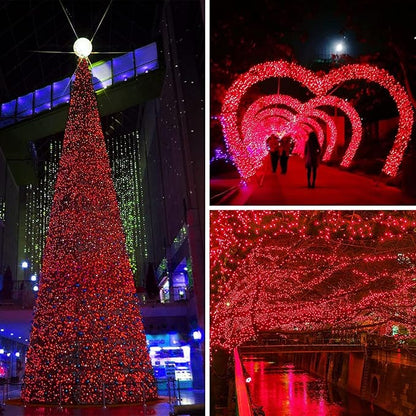 66Ft 200LED Fairy Lights Plug in, Waterproof String Lights Outdoor & Indoor 8 Modes with Timer, Valentines Light Bedroom Decor, Twinkle Light for Girl's Room Garden Christmas Decorations (Red)