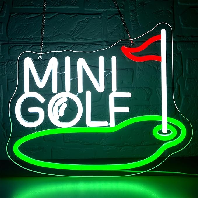 Mini Golf Neon Sign for Wall Decor Golf Neon Light for Man Cave Dimmable LED Light Up Sign for Course Gym Club Bedroom Office Park Party Club Decor Birthday Gifts Art Size12.9 * 10.6In(WZCP203)