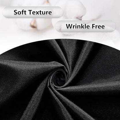 MEETSKY Black Backdrop Curtains for Parties - 10ft x 8ft Party Photo Background Curtain Rod Pocket Fabric Drapes Panels for Boys Birthday Holiday Home Halloween Decoration, 5ft x 8ft, 2 Panels