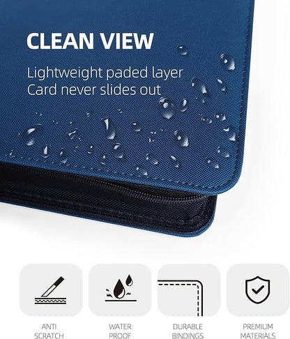 16 Pockets Premium Card Binder 1024 Cards Trading Card Binders Side Load Card Storage Display Album(16 Pocket 1024 Card Slot,Blue)