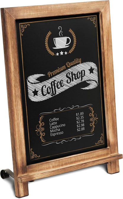 Rustic Torched Tabletop Chalkboard Sign/Hanging Magnetic Wall Chalkboard/Small Countertop Chalkboard Easel/Kitchen Countertop Memo Board / 12" x 17" in. Weddings, Birthdays, Baby Announcements