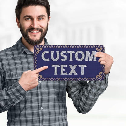 Custom Sign, Custom Street Sign, 11 Font Colors, 13 Font Styles, 4 Hole Options, 22 Sizes, 6x12 Inches, Rust Free DiBound, Fade Resistant, Made in USA by My Sign Center (Fauxsaic 1)