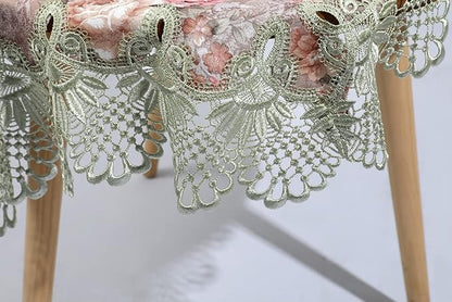 vctops Damask Lace Patchwork Tablecloth Luxury Square Small Table Cover Elegant Floral Embroidered Lace Table Cloth for Party Kitchen Dinning Picnic Decoration (Type E,22"x22")