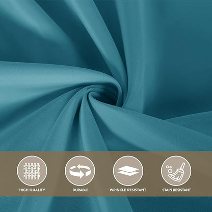 sancua Square Tablecloths 70x70 Inch, 2 Pack - Teal Fabric Table Cloth for Square or Round Tables, Washable Polyester Table Cover for Outdoor Party, Birthday, Decorative Display Tables