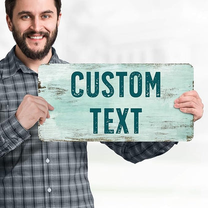 Custom Sign, Custom Street Sign, 11 Font Colors, 13 Font Styles, 4 Hole Options, 22 Sizes, 9x18 Inches, Rust Free DiBound, Fade Resistant, Made in USA by My Sign Center (Shabby Chic)
