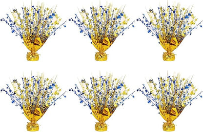 6 Pack Star Table Centerpieces for Party, Birthday Table Decorations for Kids Adults, Party Centerpieces for Tables for Wedding Baby Shower Graduation Holiday Event (Gold NavyBlue)
