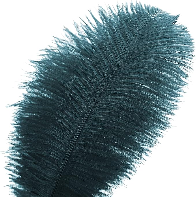 Ballinger Teal Ostrich Feathers Bulk - 24Pcs 12-14inch Feathers for Party Centerpieces,DIY Crafts and Home Decor