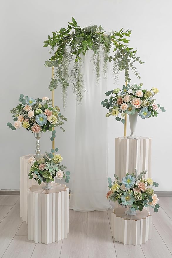 Serra Flora Artificial Flower Combo Fake Peony Rose Silk Flowers for DIY Wedding Bridal Bouquet Centerpieces Arrangements Party Decorations