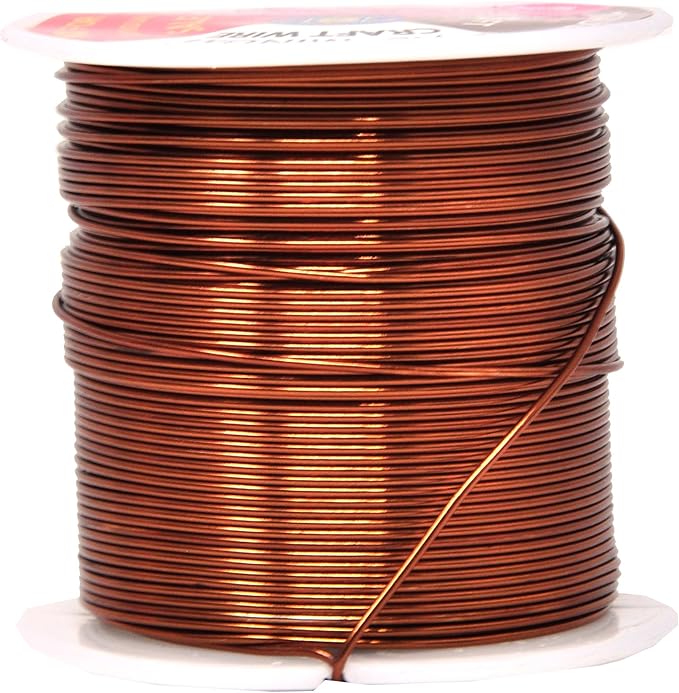 Mandala Crafts 20 Gauge Anodized Aluminum Craft Wire for Jewelry Making - 450 FT Colored Flexible Silver Copper Purple Gold Brown Red Wire - Bendable for Bonsai Armature Crafting Sculpting