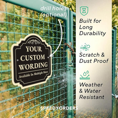 Custom Decorative Outdoor Metal Signs, Personalized Aluminum Sign - Waterproof, 18x18 In Black Charcoal
