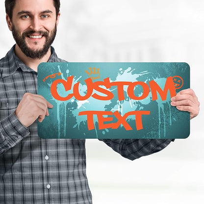 Custom Sign, Custom Street Sign, 11 Font Colors, 13 Font Styles, 4 Hole Options, 22 Sizes, 9x18 Inches, Rust Free DiBound, Fade Resistant, Made in USA by My Sign Center (Graffiti)