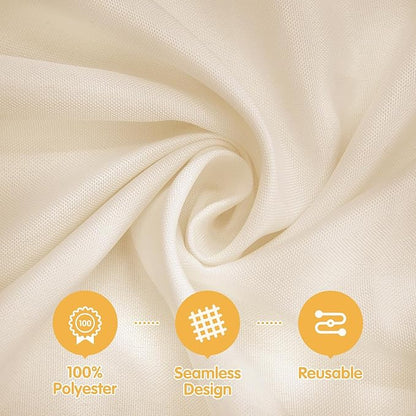 BRILLMAX 4 Pack Beige Round Tablecloths 108 Inch - Circle Bulk Linen Polyester Fabric Washable Table Cloth Cover for Wedding Reception Banquet Birthday Party Buffet Restaurant