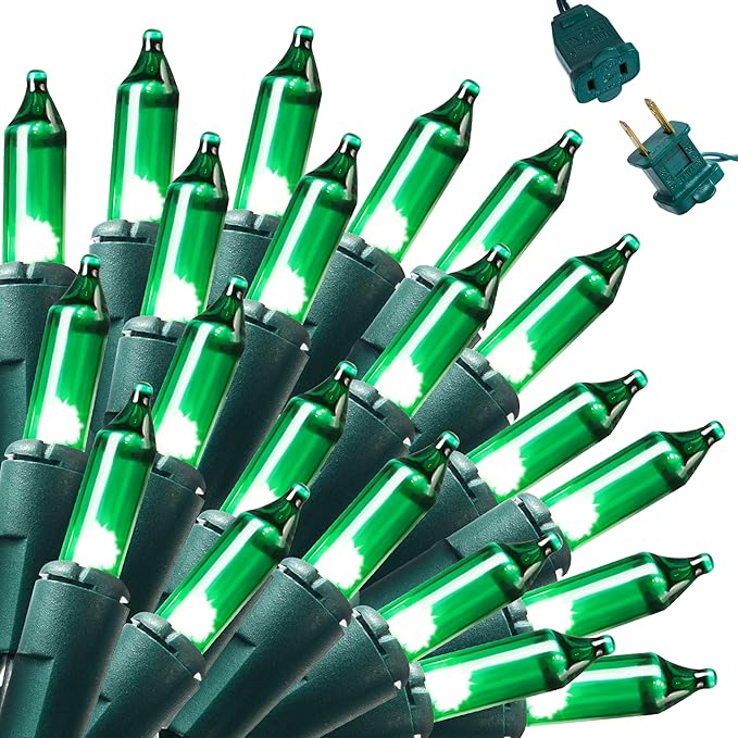 Joiedomi Green Christmas String Lights,100 Count 22.3FT Christmas Fairy Tree Lights Plug in for Indoor Outdoor Xmas Decorations Patio Holiday Theme Party Yard House,Green Wire