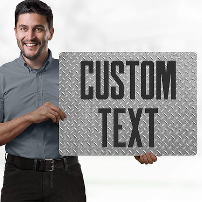 Custom Sign, Custom Street Sign, 11 Font Colors, 13 Font Styles, 4 Hole Options, 22 Sizes, 18x24 Inches, Rust Free DiBound, Fade Resistant, Made in USA by My Sign Center (Diamond Metal)