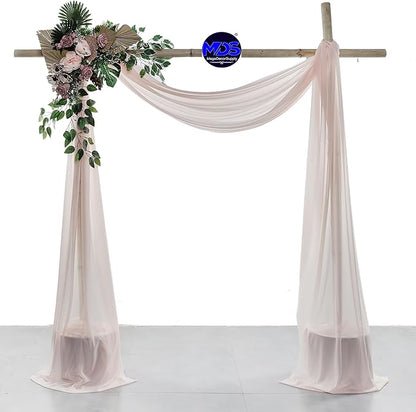 MDS Halloween Chiffon Draping Fabric - 2 Panel, 30" Wide x 100ft Long - Sheer Spooky Arbor & Canopy Drapery for Haunted House Backdrops, Party Ceilings, DIY Costumes & Themed Events - Nude