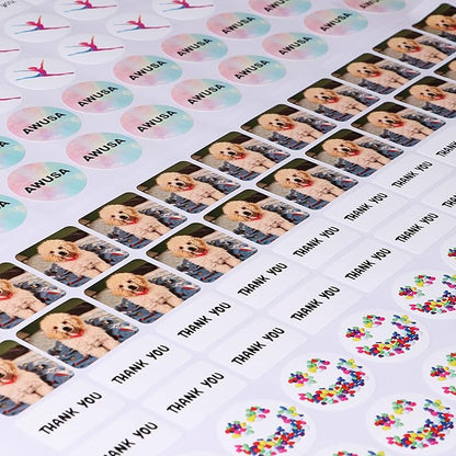 Custom Personalized Labels - Any Design Image Logo Text, Thank You Stickers for Business, 100 Labels (Star, 5"x5")