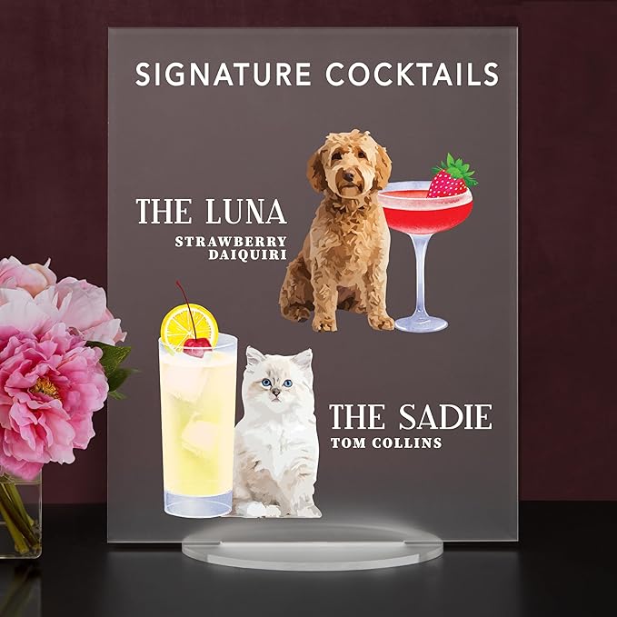 Pet Signature Drink Wedding Signs