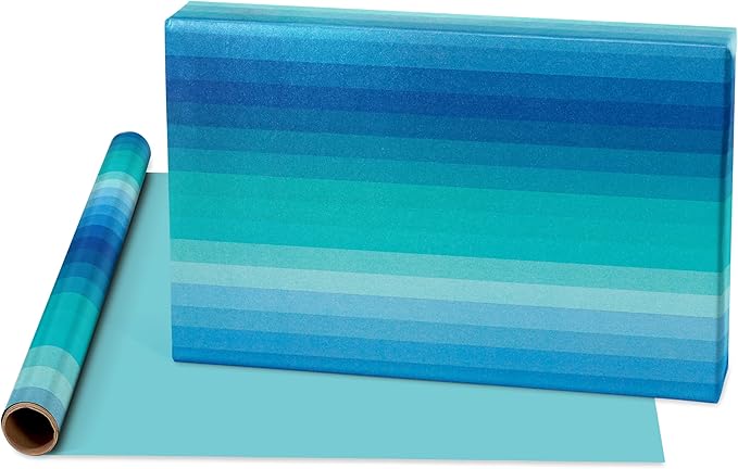 American Greetings 160 sq. ft. Reversible Wrapping Paper Set for Birthdays and All Occasions, Rainbow, Polka Dots, Stripes and Ombre (4 Rolls, 30 in. x 16 ft. each)