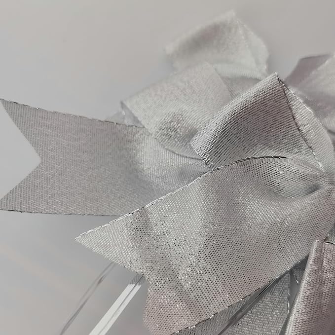 36pcs 4-1/2" Metallic Silver Bows with Twist Ties for Gift Wrapping Packing Christmas Decoration (4.5",Silver)