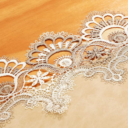 Vintage Lace Dining Table Runner, 72 Inches Macrame Coffee Table Runners for Kitchen Home Christmas Party Decorations (16x72 inch,Beige)