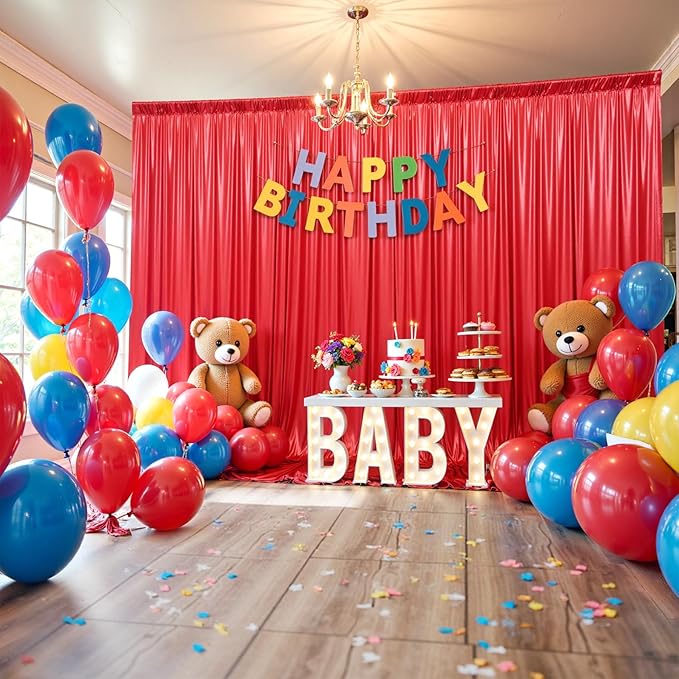 20ftx10ft Red Sequin Backdrop Curtain Panels for Parties, 4 Panels Wrinkle Free Glitter Photo Backdrop Drapes Shimmer Back Drop Cloth for Wedding Birthday Christmas Photography Background
