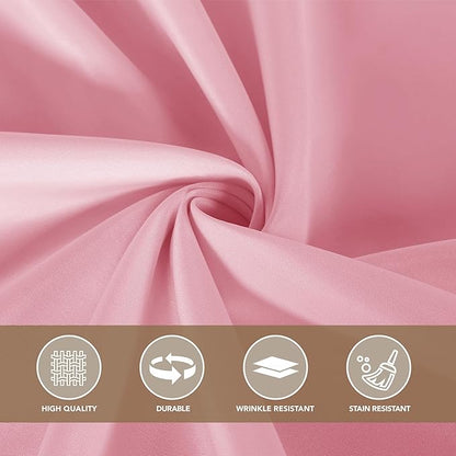 sancua Square Tablecloths 54x54 Inch - Pink Fabric Table Cloth for Square or Round Tables, Washable Polyester Table Cover for Dinner, Holiday Party, Decorative Display Tables