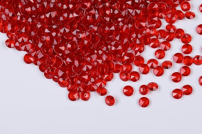 1000pcs Platic Acrylic Gems Fake Acrylic Diamonds Vase Filler Beads Faux Diamond Crystals Jewels for Makeup Brushes Holder Table Scatter Confetti Party Arts Crafts Birthday Wedding Decor