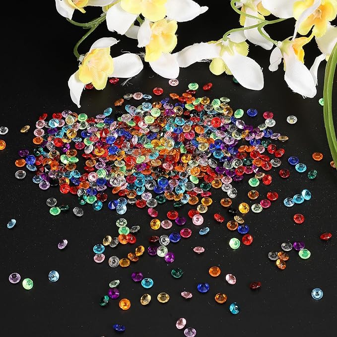 PATIKIL 10000 Pcs Wedding Table Scatter Confetti Crystals 4.5mm Acrylic Diamonds Vase Fillers Gems for Table Centerpiece Decorations Party Vase Beads, Dark Green